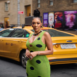 Women Sexy See Through Knitted Maxi Dress Hollow Out Deep Neck Pot Robes Tassel Hem Fork Party Vestidos 2025 New Lady Club Dress