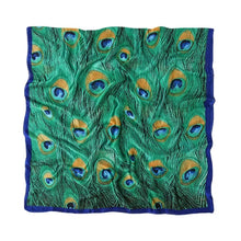 Load image into Gallery viewer, Green Peacock Feather Hijab Summer Beach Pareo Silk Scarf Women Luxury Bandana Soft Long Foulard Femme Designer Bufandas Mujer