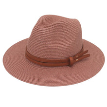 Load image into Gallery viewer, Summer Straw Sun Hat Panama Hats Grass Knitted Gift Hat Breathable Leisure Jazz Hat European American Style Straw Hat Beach Caps