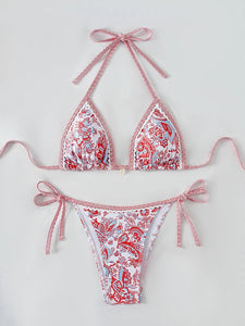 2025 Halter String Triangle Two Piece Bikini Women Swimwear Female Swimsuit Bathers Bathing Swimming Suit Beachwear Summer