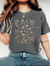Load image into Gallery viewer, Harajuku Flowers and Plants Vintage Women T Shirt Short Sleeve Crew Neck Summer Tshirt Tops for Women Clothes