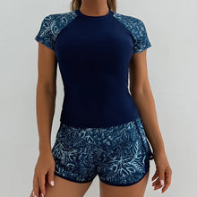 Load image into Gallery viewer, Women's Swimsuit Tankini Set Female Short Sleeve Swimwear 2025 Surfing Sports Pool Beachwear Two-Piece Bathing Suits With Shorts