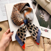 Load image into Gallery viewer, 70cm Leopard Print Silk Square Scarf for Women Satin Shawl Fashion Wraps Neckerchief Female Hair Bands Ribbon Headband Bandana