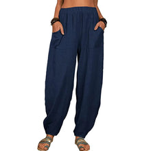Load image into Gallery viewer, Casual Women Harem Pants Summer Female Cotton Linen Loose Wide Leg Long Pants Homewear LRFZ-922