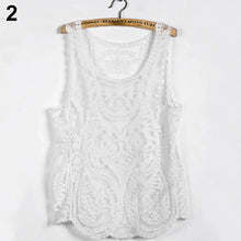 Load image into Gallery viewer, Women's Sleeveless Lace Tank Top Sexy Embroidery Hollow-out Floral Crochet Shirt Crochet T-Shirts For Women Lace Tee Shirt