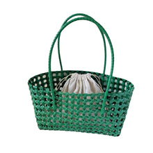 Load image into Gallery viewer, Plastic Hollow Weave Bag Countryside Style Large Capacity Beach Tote Bag Bucket Bag Bohemian Style Woman PVC Handbag Summer