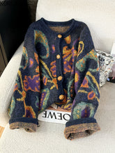 Load image into Gallery viewer, Autumn Retro Sweater Cardigan Women Korean Fashion Thick Metal Embroidery Knitted Gentle Vintage Clothes