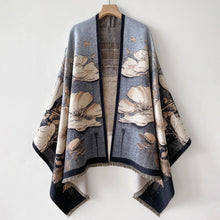 Load image into Gallery viewer, Luxury Warm Poncho Cashmere Winter Women Scarf Floral Jacquard Shawl Wraps Female Thick Pashmina Blanket Bufanda Travel Echarpe