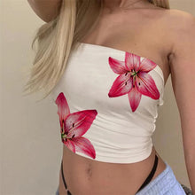 Load image into Gallery viewer, Summer Tube Tops For Women Floral Print Off Shoulder Strapless Bandeau 2000s Aesthetic y2k Clothes
