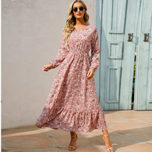 Load image into Gallery viewer, Women Maxi Dresses Sping Autumn Bohemian Casual Full Sleeve High Waist Beach Woman Chiffon Dresses Floral Vestidoes Long Dress