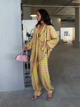 Load image into Gallery viewer, Vintage Polka Dot Women's Pants Sets 2 Pieces Tie Lapel Full Sleeve Blouses Loose Wide Leg Pant 2026 Autumn Lady Vacation Suits