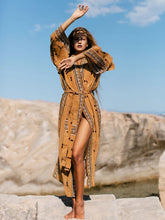 Load image into Gallery viewer, 2026 Women Swimsuit Beach Cover Up dress Sleeve Kaftan Beach Tunic Long Pareos Bikinis Cover ups Summer Robe Plage Beachwear