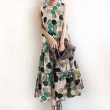 Load image into Gallery viewer, Bohemian Sleeveless Summer Dresses Women Floral Printed Sundress Fashion Casual Ruffles Hem Long Vestido Robe Femme