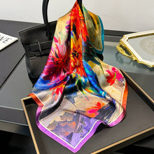 Load image into Gallery viewer, 2025 New 100% Pure Silk Scarf Women Neck Hair Foulard Bandana Square Small Headband Hijab Print Poncho Scarves Pashmina