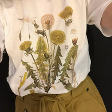 Load image into Gallery viewer, Dandelion Botanical Graphic Tshirt Hiking Shirt Botanical Print Shirt Short Sleeve Cotton Oversized Tee Women Clothing Harajuku