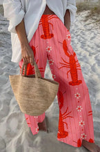 Load image into Gallery viewer, Ladies Beach Pants High Quality Pure Cotton Fabric Blue Fish Graphic Printing Chic Trend Fashion New Loose Wide Leg Trousers