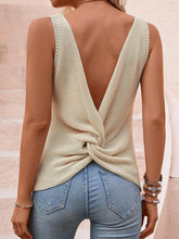 Load image into Gallery viewer, Large Back Cut and Twisted Knitted Sweater Casual Sleeveless Top for Women&#39;s Summer Sweater for Women&#39;s Clothing