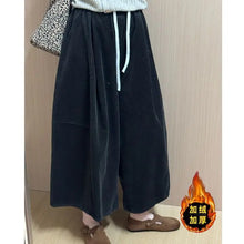 Load image into Gallery viewer, Slimming Effect Corduroy Wide Leg Nine-Tenths Pants Women Casual Style High Waist Polyester Fiber Comfortable Autumn New Arrival