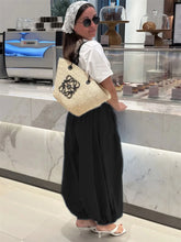Load image into Gallery viewer, Tossy Summer Fashion Pocket Bloomers Female Trousers Pleated Loose High Waist Patchwork Bandage Streetwear Wide Leg Women Pants