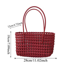 Load image into Gallery viewer, Plastic Hollow Weave Bag Countryside Style Large Capacity Beach Tote Bag Bucket Bag Bohemian Style Woman PVC Handbag Summer