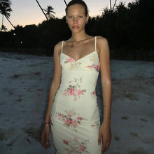 Load image into Gallery viewer, Dulzura Sexy Y2K Clothes Floral Print Sleeveless Backless Bodycon Maxi Dresses For Women 2023 Club Birthday Party Elegant Outfit