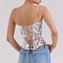Load image into Gallery viewer, Mingmingxi Summer Corset Top Women 2025 New Arrivals Sexy Cropped Top Short Floral Print Lace Up Camis