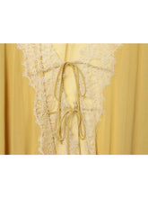 Load image into Gallery viewer, Women Lace Patchwork Lantern Long Sleeve Shirt Top Tie-up Loose Sheer Blouse Elegant Irregular High Street Fashion Lady