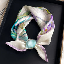 Load image into Gallery viewer, 2025 New 100% Pure Silk Scarf Women Neck Hair Foulard Bandana Square Small Headband Hijab Print Poncho Scarves Pashmina