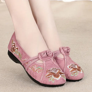 Women Retro High Quality Red Embroidery Ballet Shoes Lady Casual Sweet White Anti Skid Hemp Flat Shoes Zapatos Mujer E6184x