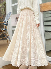 Load image into Gallery viewer, Vintage Women&#39;s Lace Crochet Umbrella Long Skirts Bohemian High Waist Hollow Out Female Maxi Skirts Spring Summer