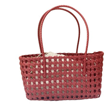 Load image into Gallery viewer, Plastic Hollow Weave Bag Countryside Style Large Capacity Beach Tote Bag Bucket Bag Bohemian Style Woman PVC Handbag Summer