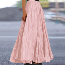 Load image into Gallery viewer, Skirts For Women Female Fashion Casual High Waist Fold Pleatd Dress Soild Vintage Loose Beach Wrap Hip Maxi Long Girls Skirts