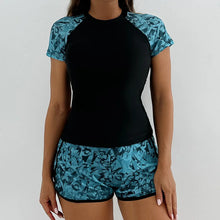 Load image into Gallery viewer, Women's Swimsuit Tankini Set Female Short Sleeve Swimwear 2025 Surfing Sports Pool Beachwear Two-Piece Bathing Suits With Shorts