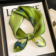 Load image into Gallery viewer, 2025 New 100% Pure Silk Scarf Women Neck Hair Foulard Bandana Square Small Headband Hijab Print Poncho Scarves Pashmina