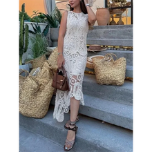 Load image into Gallery viewer, Knitted Irregular Top &amp; Skirts Set Woman 2025 Summer New Sexy Sleeveless Tank Top High Waist Skirts Elegant Chic Outfit