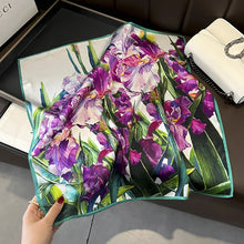 Load image into Gallery viewer, 2025 New 100% Pure Silk Scarf Women Neck Hair Foulard Bandana Square Small Headband Hijab Print Poncho Scarves Pashmina