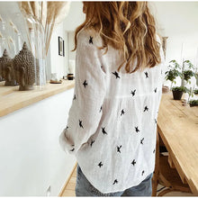 Load image into Gallery viewer, Fashion Women&#39;s Print Shirt Women&#39;s Long Sleeve Top Cotton Office 2024 Spring Summer Casual Loose Top Large 5XL