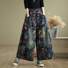 Load image into Gallery viewer, plus Size Denim Wide Leg Pants Women's Autumn Winter New Print Elastic Loose Slimming Casual Straight Cut Commute Sle High ...