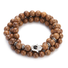 Load image into Gallery viewer, Multilayer Wood Beads Buddha Lotus OM Bracelet Tibetan Buddhist Mala Charm Rosary Bracelet Yoga Wooden For Women Men Jewelry