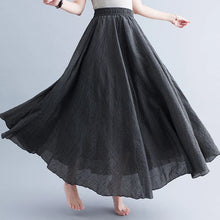 Load image into Gallery viewer, Boho Cotton Linen Beach Long Skirt Women Vintage Casual Solid A-line High Waist Dance Floor-Length Maxi Skirt Spring Summer New
