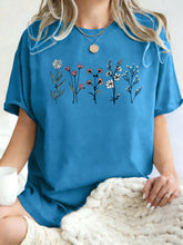 Load image into Gallery viewer, All Kinds Of Beautiful Flowers Printed T-Shirt Women Cotton Loose T Shirts All-Match Summer Clothing Comfortable Y2K Streetwear