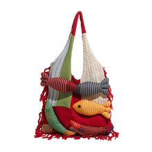 Load image into Gallery viewer, Cute Little Fish Relaxed Knitted Bag 2025 Summer New Commuter Versatile Shoulder Bag Contrasting Cut Out Tote Bag