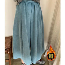 Load image into Gallery viewer, Slimming Effect Corduroy Wide Leg Nine-Tenths Pants Women Casual Style High Waist Polyester Fiber Comfortable Autumn New Arrival