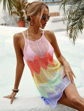 Load image into Gallery viewer, Women's Elegant Rainbow Stripes Dress Sexy Sleeveless Beachwear Colorful Tropical Vacation Style Tube Top Gown