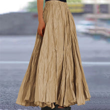 Load image into Gallery viewer, Skirts For Women Female Fashion Casual High Waist Fold Pleatd Dress Soild Vintage Loose Beach Wrap Hip Maxi Long Girls Skirts