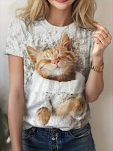 Load image into Gallery viewer, Print Tees Casual Street Tops Camisetas Woman Clothing Summer 2025 Short Sleeve Women&#39;s T-Shirt Ropa De Mujer Ofertas Chic Cheap