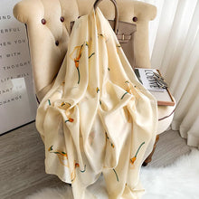 Load image into Gallery viewer, Green Peacock Feather Hijab Summer Beach Pareo Silk Scarf Women Luxury Bandana Soft Long Foulard Femme Designer Bufandas Mujer