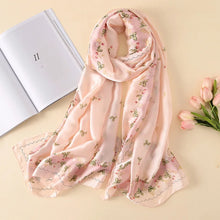 Load image into Gallery viewer, Green Peacock Feather Hijab Summer Beach Pareo Silk Scarf Women Luxury Bandana Soft Long Foulard Femme Designer Bufandas Mujer