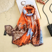 Load image into Gallery viewer, Green Peacock Feather Hijab Summer Beach Pareo Silk Scarf Women Luxury Bandana Soft Long Foulard Femme Designer Bufandas Mujer
