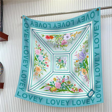 Load image into Gallery viewer, Silk Scarf Women Floral Printed Square Scarves Head Echarpes Silk Foulards Femme Wraps Beach Shawls Bandana Lady Hijabs 90CM